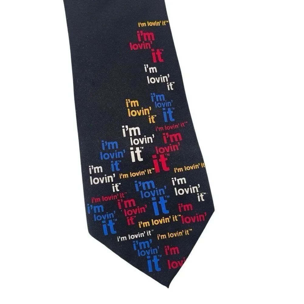 Vintage McDonald’s “I’m Lovin’ It” Logo Tie Black Hook & Loop Closure Unisex